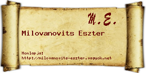 Milovanovits Eszter névjegykártya